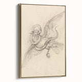 Grunge Wall Art | Vintage Grunge Bird Sketch | Abstract Grunge Aesthetic