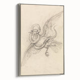 Grunge Wall Art | Vintage Grunge Bird Sketch | Abstract Grunge Aesthetic