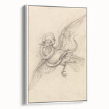 Grunge Wall Art | Vintage Grunge Bird Sketch | Abstract Grunge Aesthetic