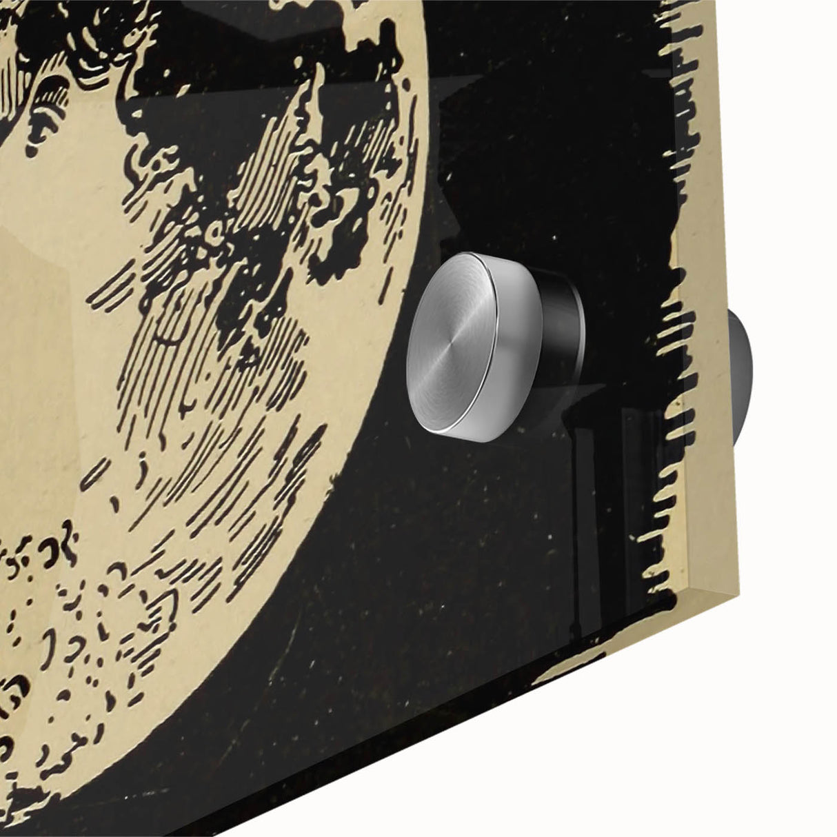 Grunge Wall Art Vintage Moon Sketch | Abstract Grunge Canvas Print