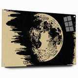 Grunge Wall Art Vintage Moon Sketch | Abstract Grunge Canvas Print