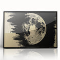 Grunge Wall Art Vintage Moon Sketch | Abstract Grunge Canvas Print