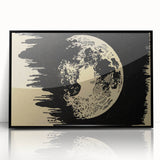 Grunge Wall Art Vintage Moon Sketch | Abstract Grunge Canvas Print