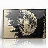 Grunge Wall Art Vintage Moon Sketch | Abstract Grunge Canvas Print