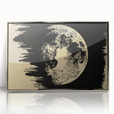Grunge Wall Art Vintage Moon Sketch | Abstract Grunge Canvas Print