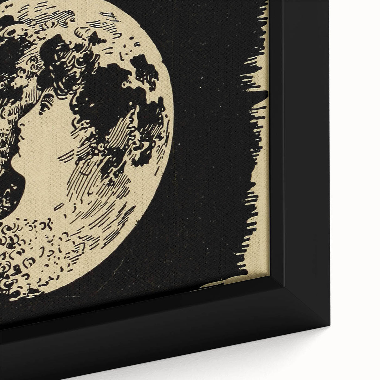Grunge Wall Art Vintage Moon Sketch | Abstract Grunge Canvas Print