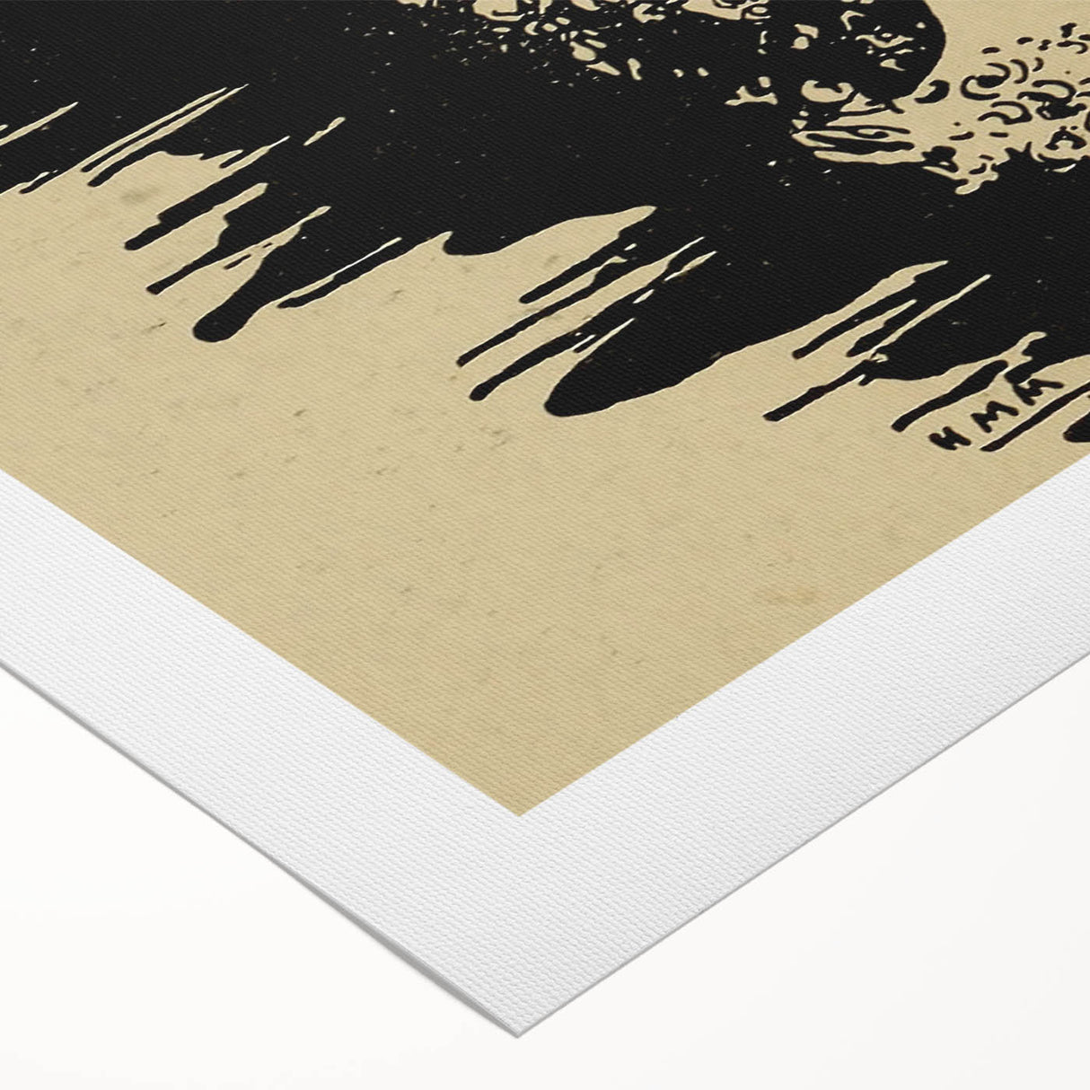 Grunge Wall Art Vintage Moon Sketch | Abstract Grunge Canvas Print