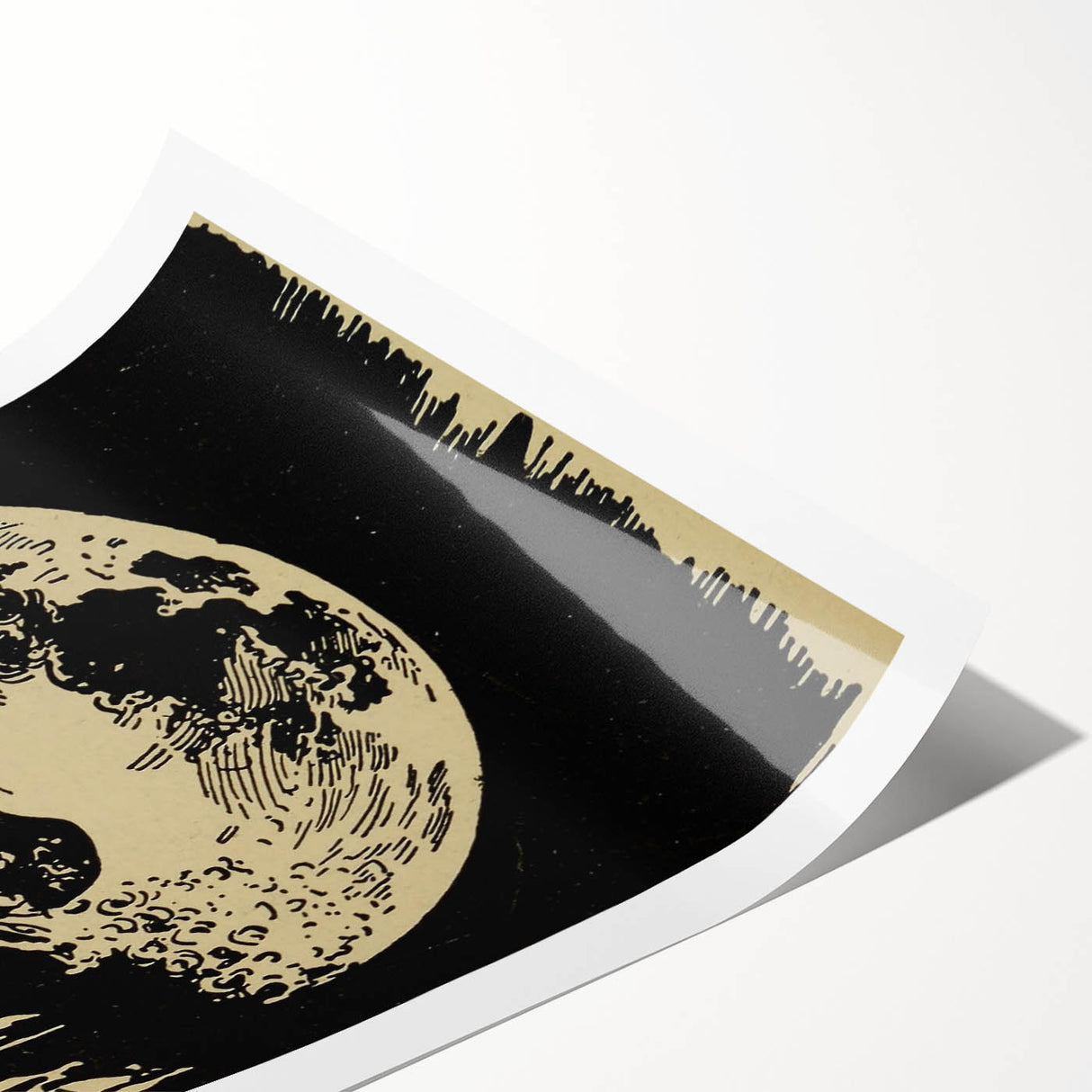Grunge Wall Art Vintage Moon Sketch | Abstract Grunge Canvas Print