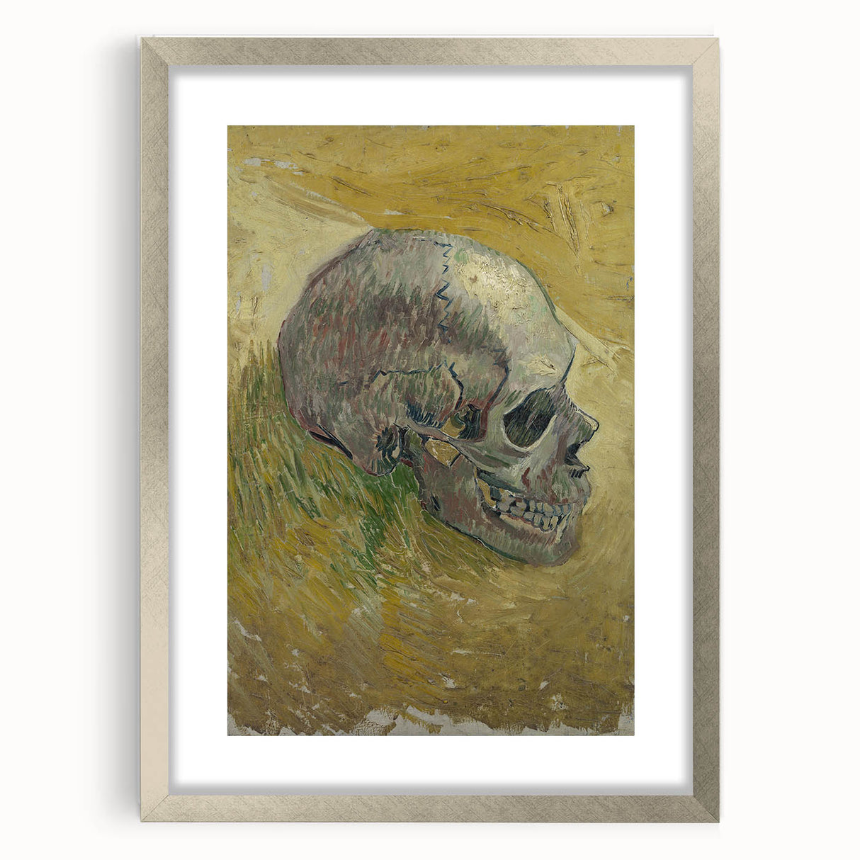 Grunge Wall Art | Vintage Skull Painting | Abstract Grunge Canvas Print