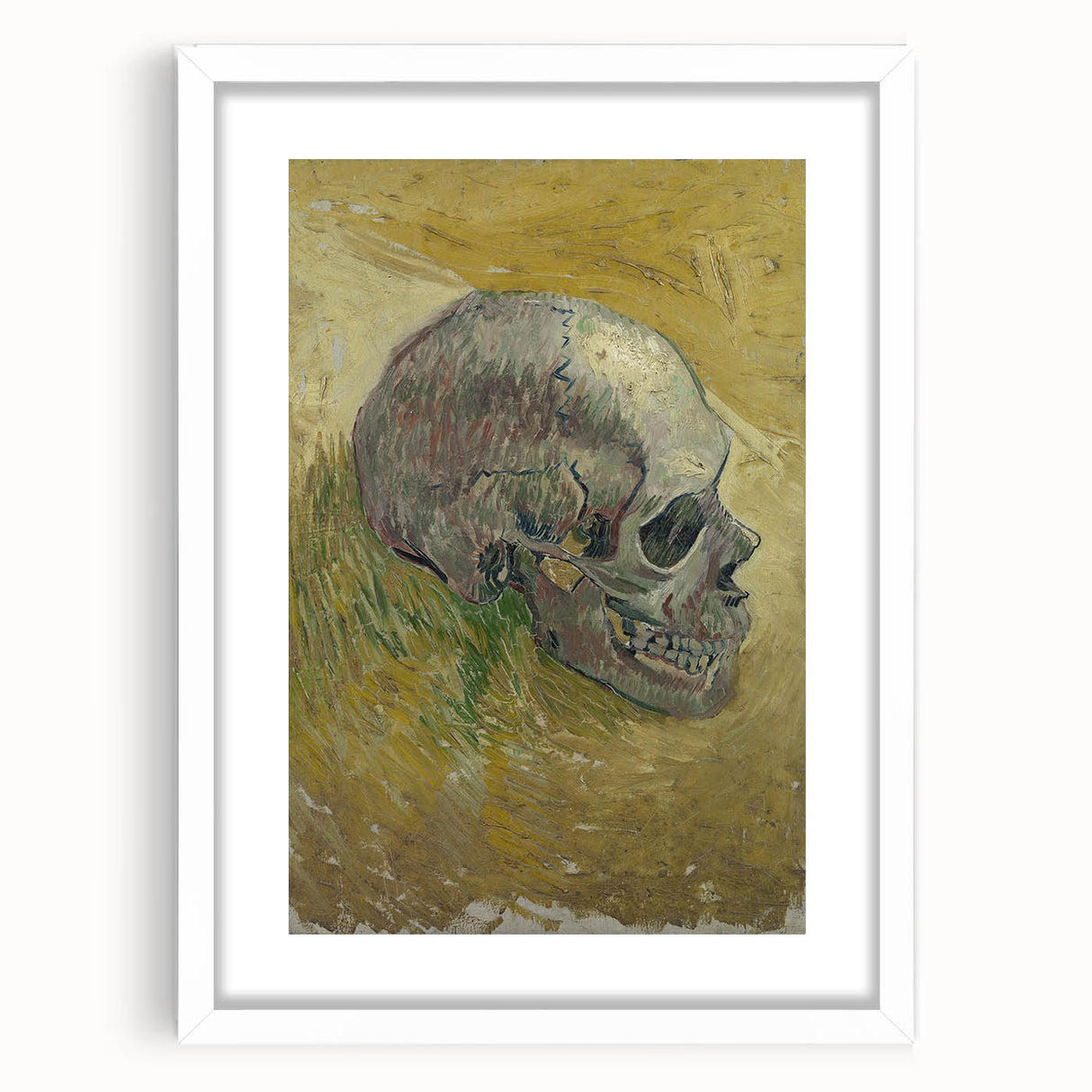 Grunge Wall Art | Vintage Skull Painting | Abstract Grunge Canvas Print