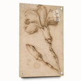 Grunge Wall Art Vintage Floral Sketch Abstract Grunge Canvas Print