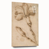 Grunge Wall Art Vintage Floral Sketch Abstract Grunge Canvas Print