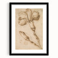 Grunge Wall Art Vintage Floral Sketch Abstract Grunge Canvas Print
