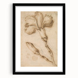 Grunge Wall Art Vintage Floral Sketch Abstract Grunge Canvas Print
