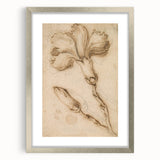 Grunge Wall Art Vintage Floral Sketch Abstract Grunge Canvas Print
