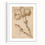 Grunge Wall Art Vintage Floral Sketch Abstract Grunge Canvas Print