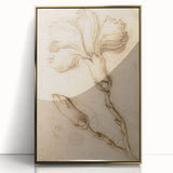 Grunge Wall Art Vintage Floral Sketch Abstract Grunge Canvas Print