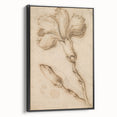Grunge Wall Art Vintage Floral Sketch Abstract Grunge Canvas Print