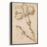 Grunge Wall Art Vintage Floral Sketch Abstract Grunge Canvas Print