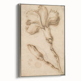 Grunge Wall Art Vintage Floral Sketch Abstract Grunge Canvas Print