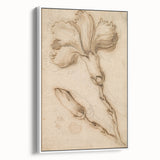 Grunge Wall Art Vintage Floral Sketch Abstract Grunge Canvas Print