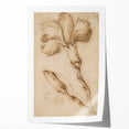 Grunge Wall Art Vintage Floral Sketch Abstract Grunge Canvas Print