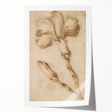 Grunge Wall Art Vintage Floral Sketch Abstract Grunge Canvas Print
