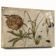 Grunge Wall Art: Botanical Insects Illustration | Vintage Grunge Canvas Print