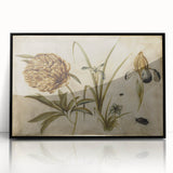 Grunge Wall Art: Botanical Insects Illustration | Vintage Grunge Canvas Print