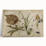 Grunge Wall Art: Botanical Insects Illustration | Vintage Grunge Canvas Print