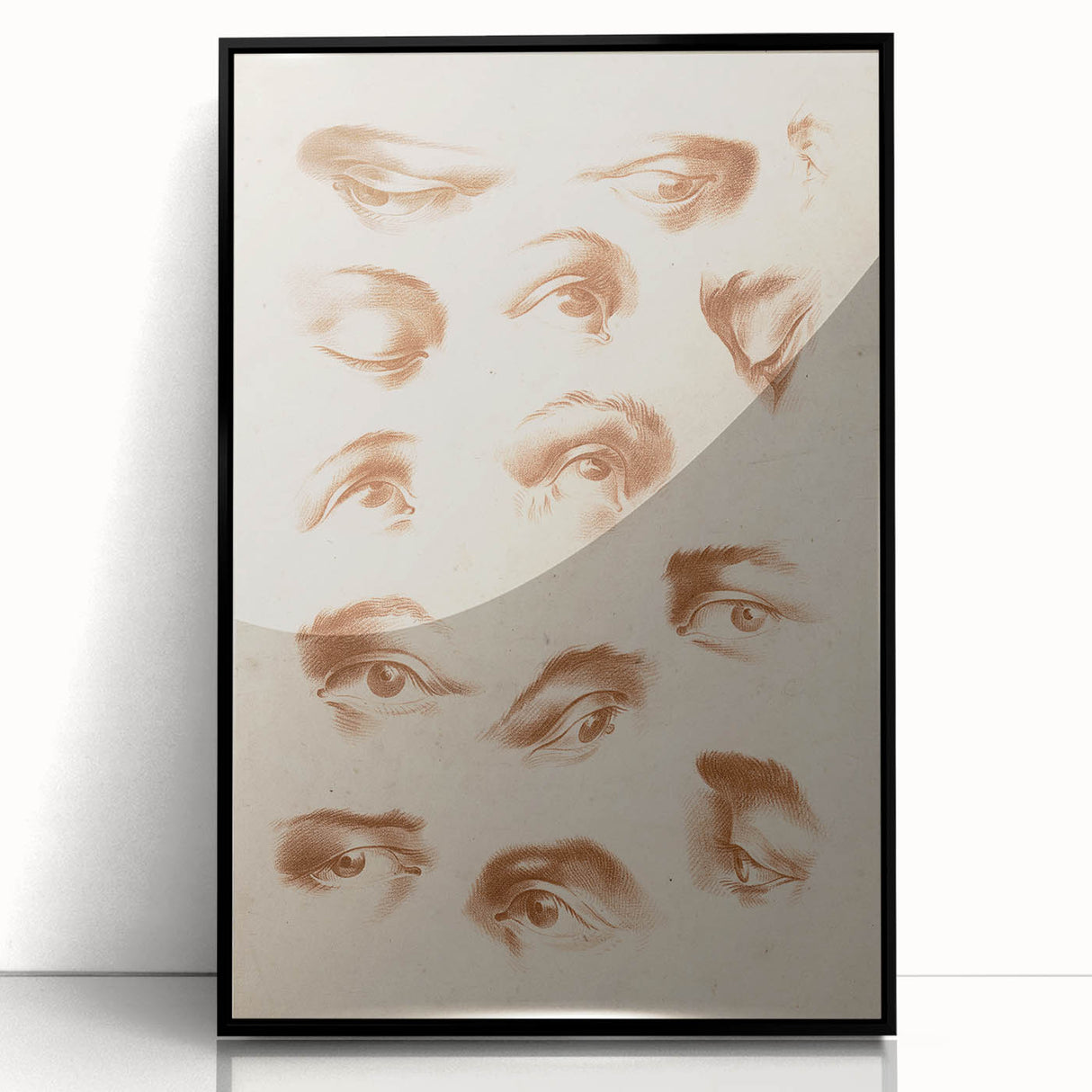 Grunge Wall Art | Vintage Eye Study Sketch | Abstract Grunge Canvas Print