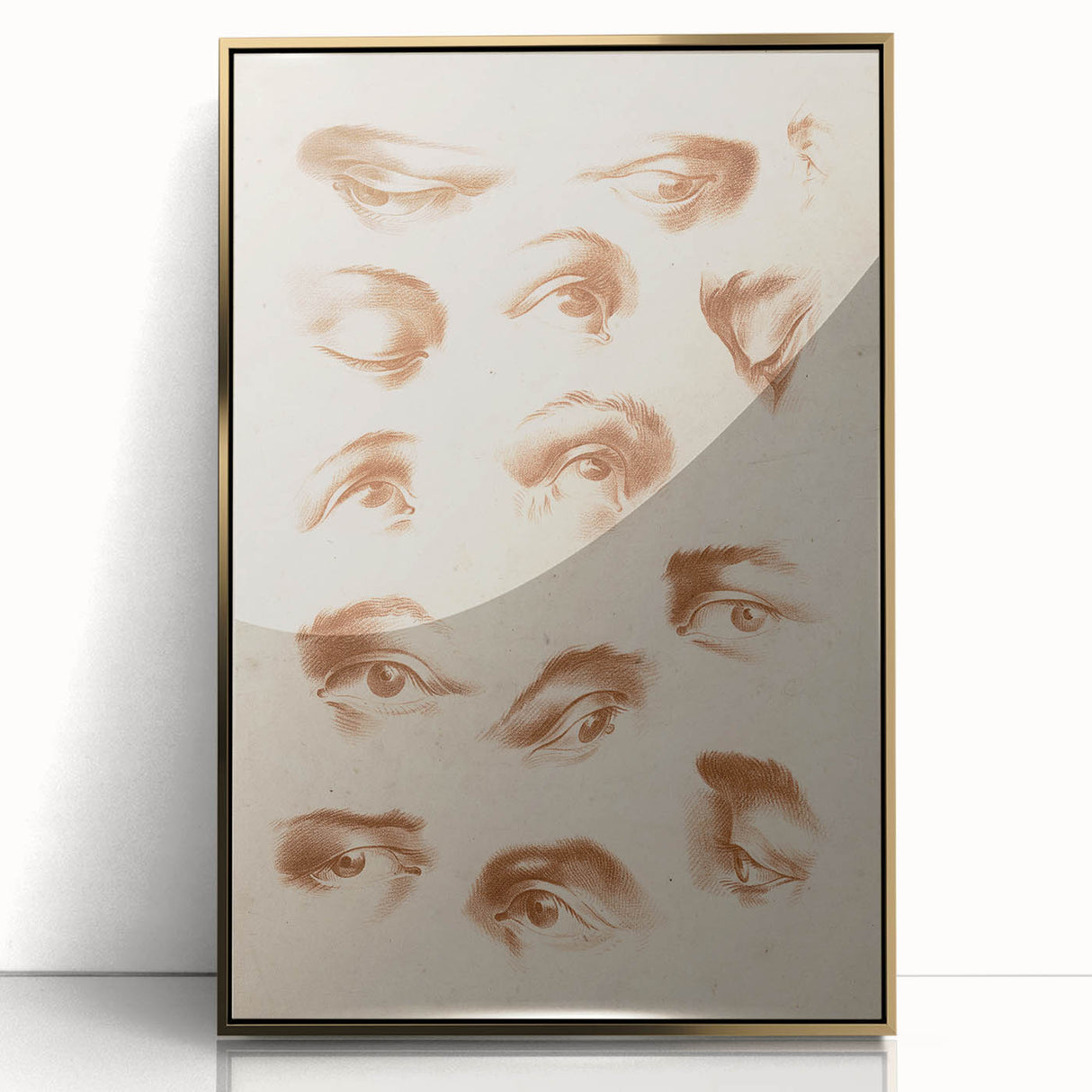 Grunge Wall Art | Vintage Eye Study Sketch | Abstract Grunge Canvas Print