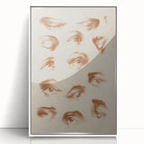 Grunge Wall Art | Vintage Eye Study Sketch | Abstract Grunge Canvas Print