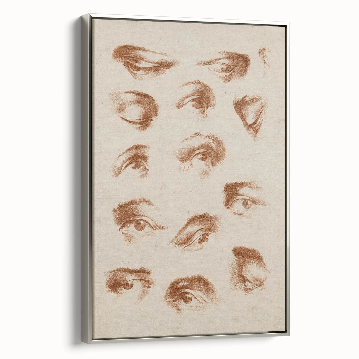 Grunge Wall Art | Vintage Eye Study Sketch | Abstract Grunge Canvas Print