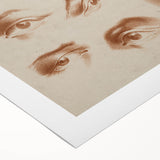 Grunge Wall Art | Vintage Eye Study Sketch | Abstract Grunge Canvas Print