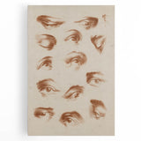 Grunge Wall Art | Vintage Eye Study Sketch | Abstract Grunge Canvas Print