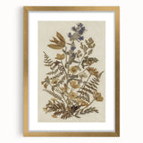 Grunge Wall Art | Vintage Botanical Pressed Flowers | Abstract Grunge Print