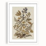 Grunge Wall Art | Vintage Botanical Pressed Flowers | Abstract Grunge Print