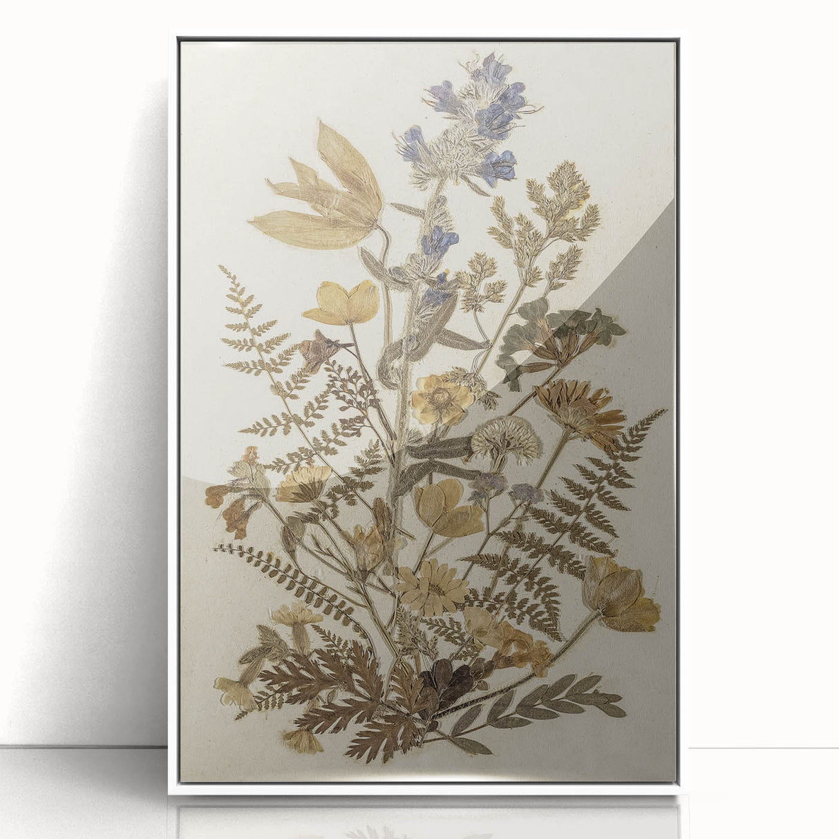 Grunge Wall Art | Vintage Botanical Pressed Flowers | Abstract Grunge Print