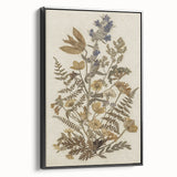 Grunge Wall Art | Vintage Botanical Pressed Flowers | Abstract Grunge Print