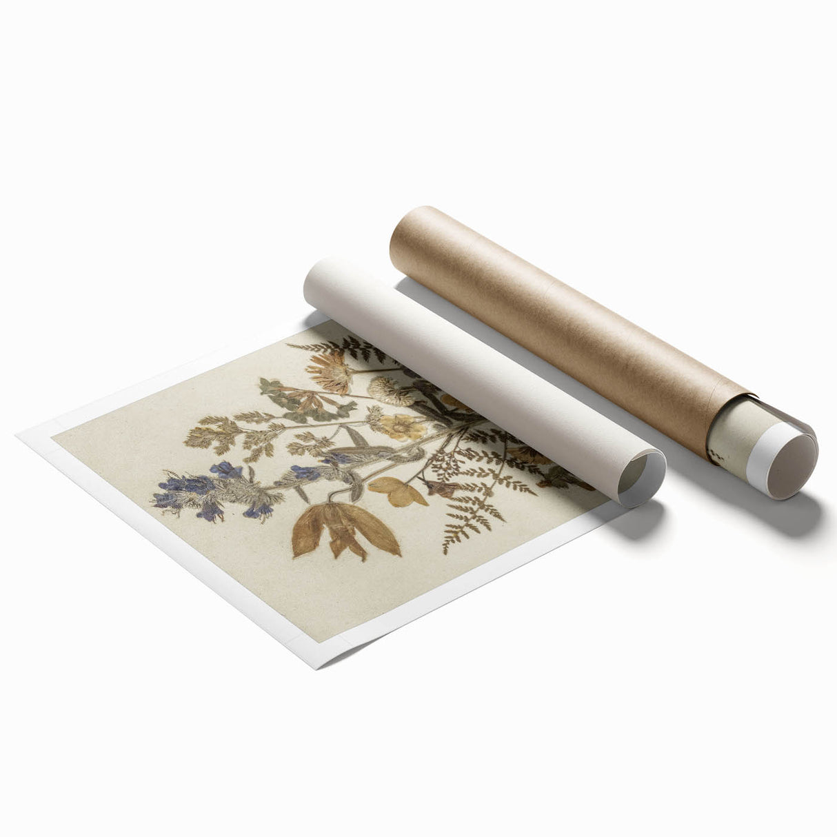 Grunge Wall Art | Vintage Botanical Pressed Flowers | Abstract Grunge Print