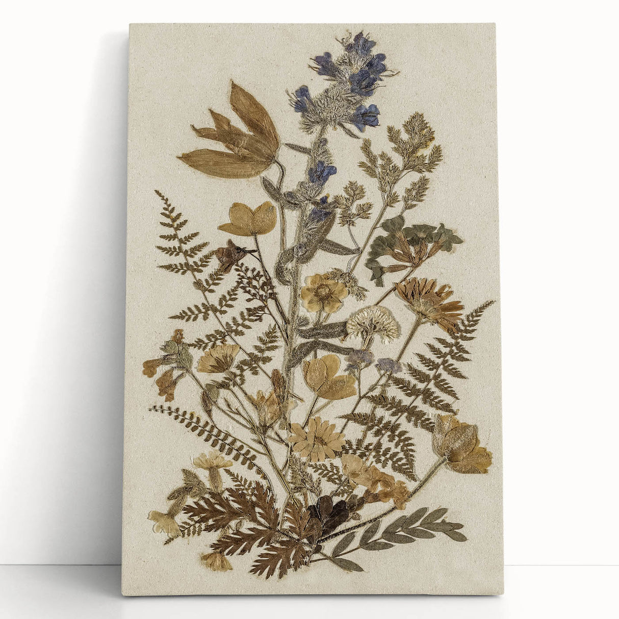 Grunge Wall Art | Vintage Botanical Pressed Flowers | Abstract Grunge Print