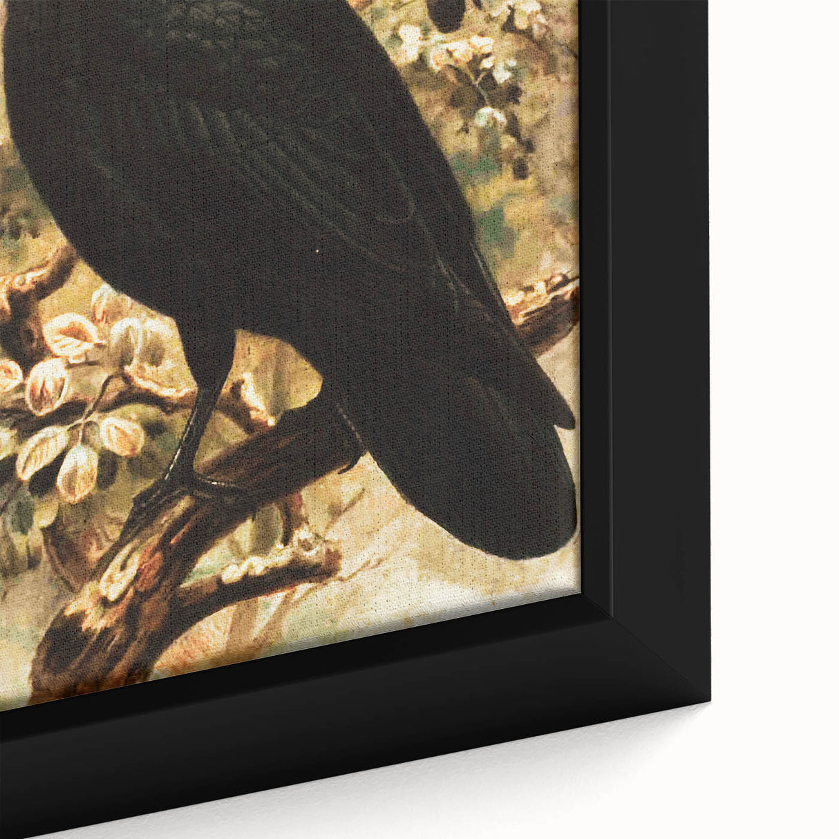 Grunge Wall Art | Vintage Raven Bird Sketch | Abstract Grunge Nature Print