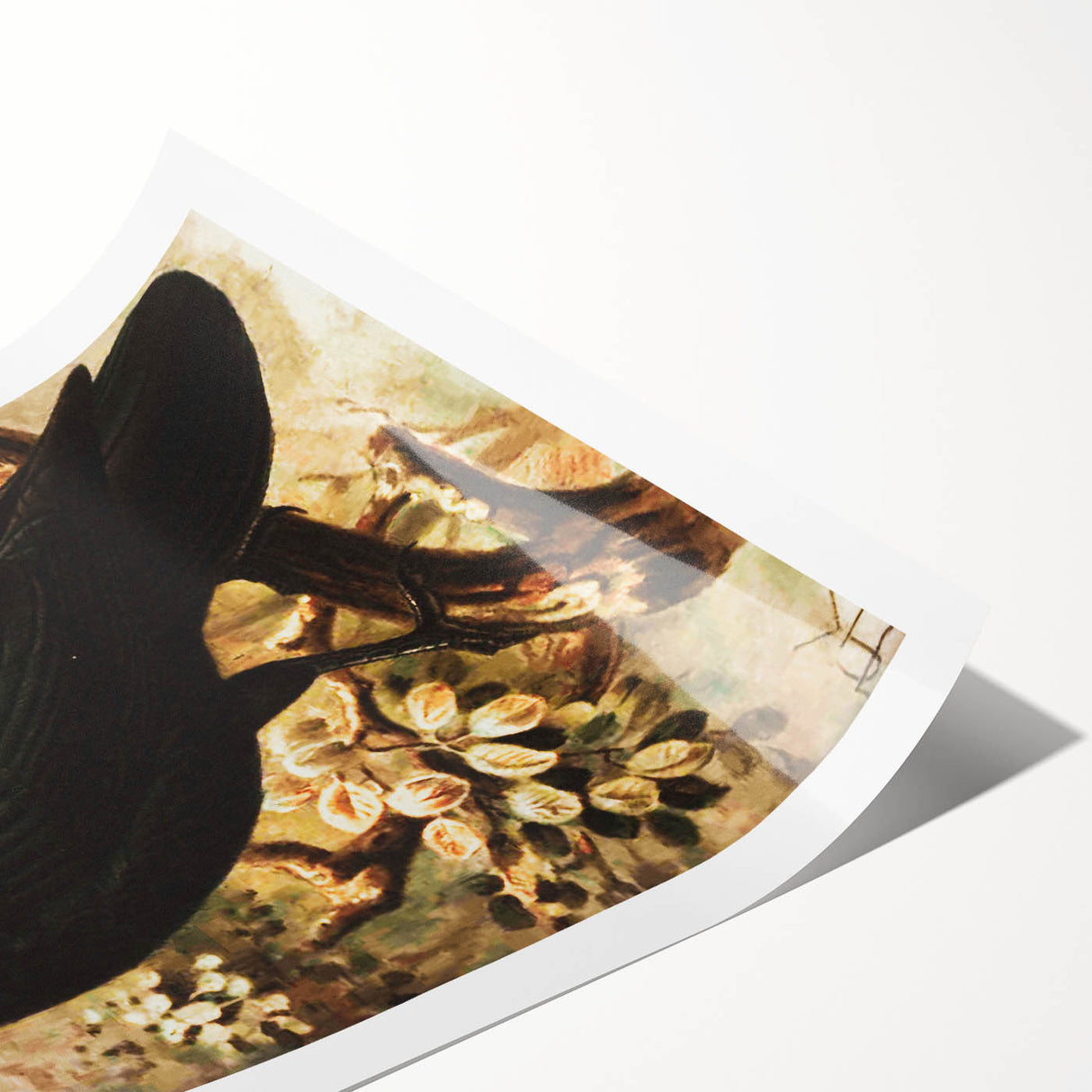 Grunge Wall Art | Vintage Raven Bird Sketch | Abstract Grunge Nature Print