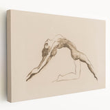 Grunge Wall Art: Abstract Figure Drawing | Vintage Grunge Canvas Print