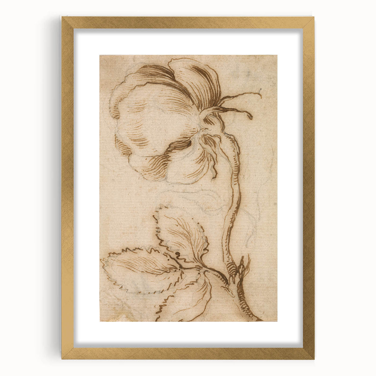 Grunge Wall Art | Vintage Floral Sketch | Abstract Grunge Botanical Print