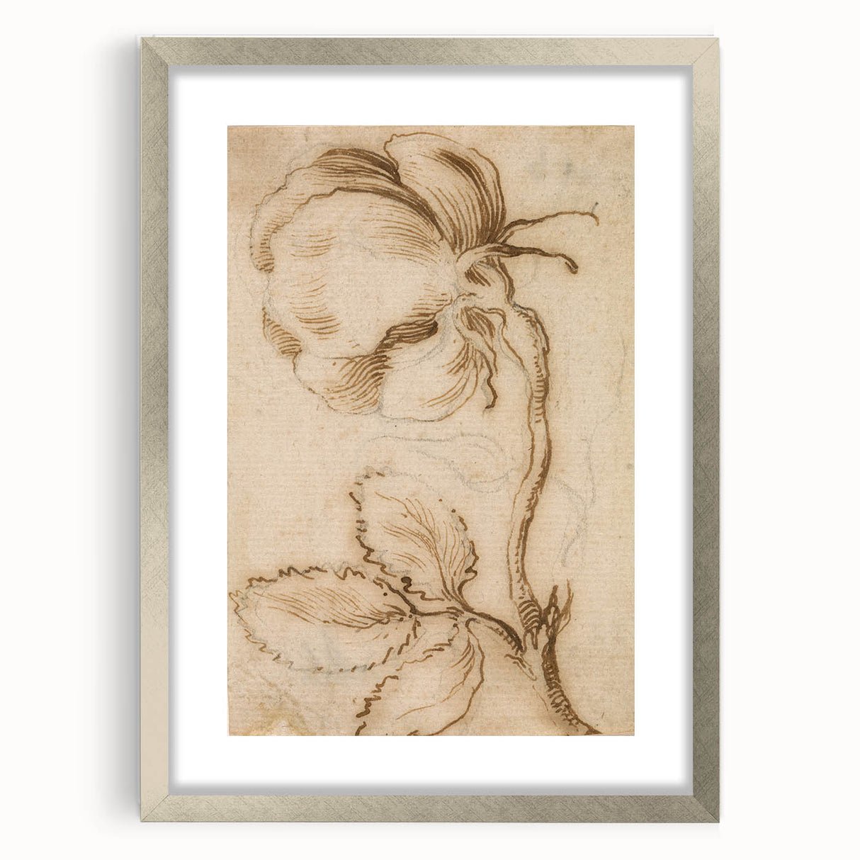 Grunge Wall Art | Vintage Floral Sketch | Abstract Grunge Botanical Print