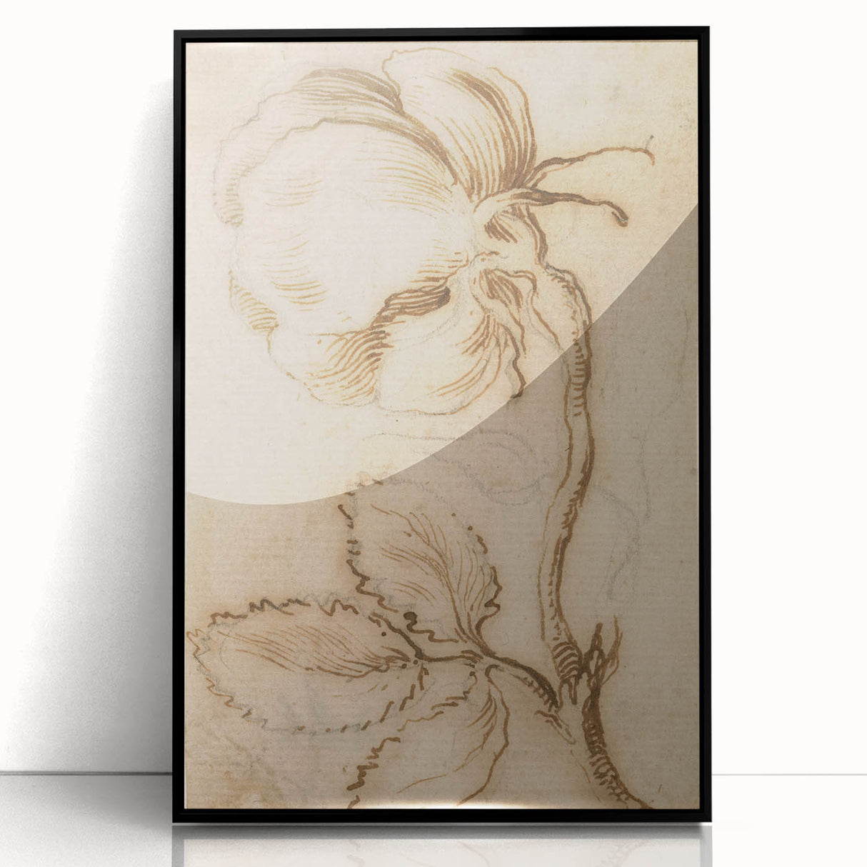 Grunge Wall Art | Vintage Floral Sketch | Abstract Grunge Botanical Print