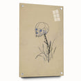 Grunge Wall Art | Vintage Skull on Stick Sketch | Abstract Grunge Print