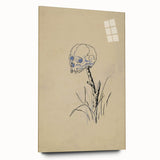 Grunge Wall Art | Vintage Skull on Stick Sketch | Abstract Grunge Print